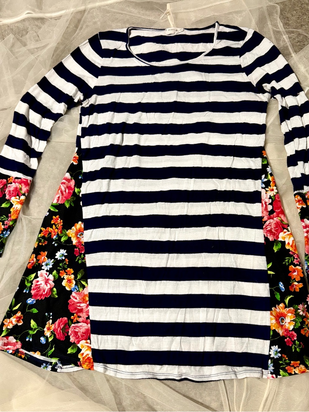 twenty second Navy and White Striped Top